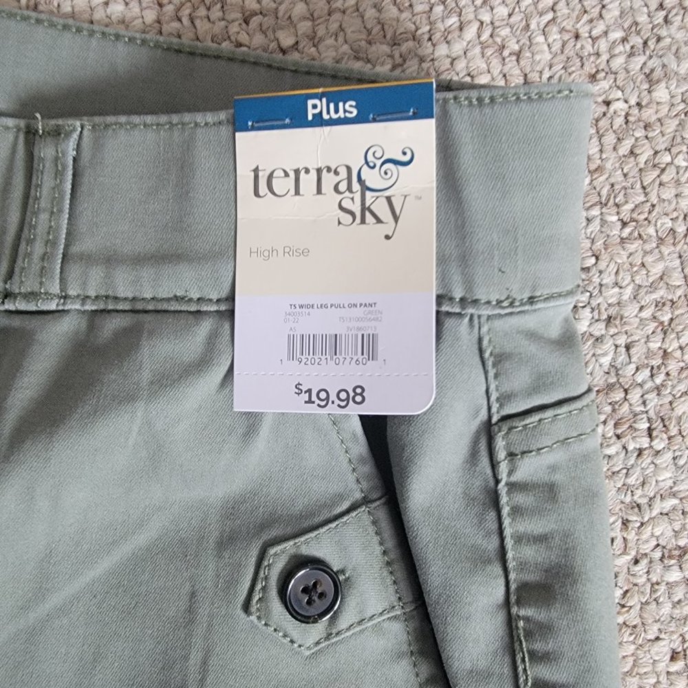 NWT Terra & Sky Women's Plus Size Pull-On Wide-Leg Pants Size 0X (14W) - Picture 5 of 8